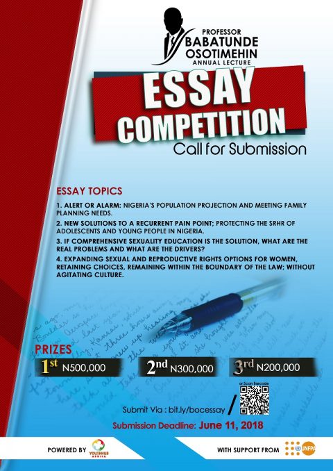 Closed: Deadline Extended: First Professor Babatunde Osotimehin Annual Essay Competition
