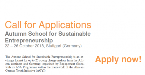 Closed: Autumn School for Sustainable Entrepreneurship for African Young Change-makers 2018