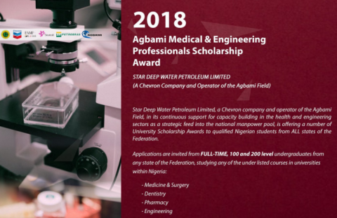 Agbami Medical and Engineering Professionals Scholarship Award for young Nigerians 2018