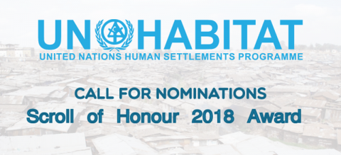 Closed: Call for Nominations: UN-Habitat Scroll of Honour 2018