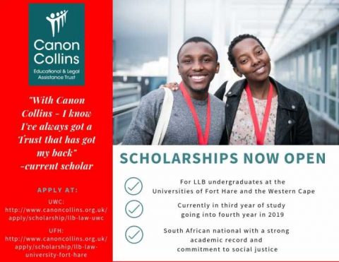 Closed: Canon Collins Trust LLB Scholarships 2019