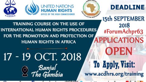 Closed: African Center for Democracy and Human Rights Studies (ACDHRS) Training