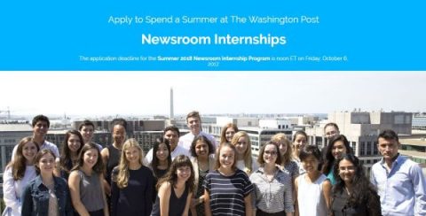 Closed: The Washington Post Newsroom Summer paid Internship for young professionals 2019