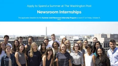 Closed: The Washington Post Newsroom Summer paid Internship for young professionals 2019