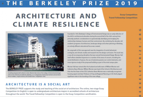 Closed: International Berkeley Undergraduate Prize for Design Excellence Essay Contest 2019 ($25,000USD)