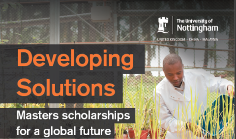 105 Scholarships Available for University of Nottingham Developing Solutions Masters Scholarship 2019 for Study in the UK