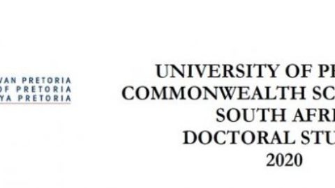 University of Pretoria Doctoral Commonwealth Scholarship 2020.