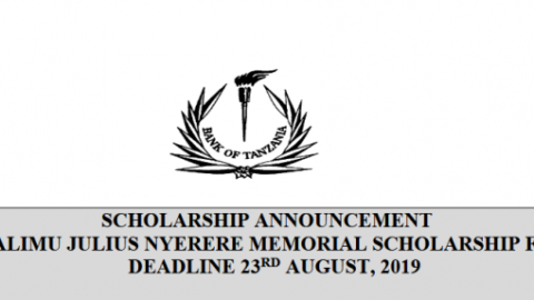 Bank of Tanzania Mwalimu Julius Nyerere Memorial Scholarship Fund 2019/2020 for young Tanzanians