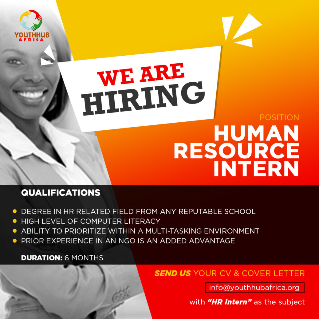 YouthHubAfrica Is Hiring Human Resource Intern Opportunities