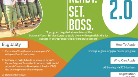 JAN Career Program 2019 for National Youth Service Corps (NYSC) members