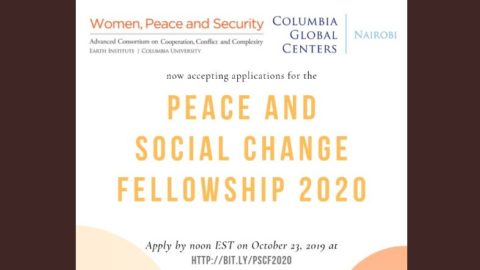 Peace and Social Change Fellowship for Women Activists in Africa 2020
