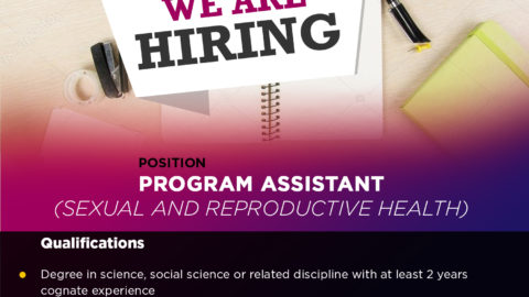 Call for application:Program Assistant Sexual & Reproductive Health