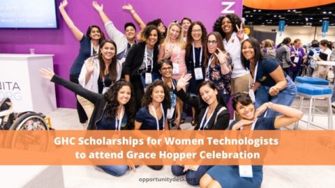 Grace Hopper Celebration of Women in Computing Scholarships 2020
