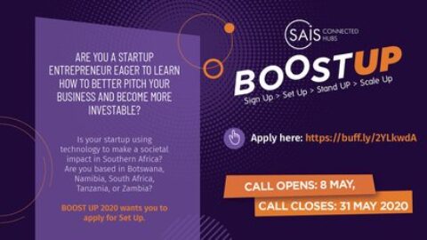 BOOST UP Startup Support Programme 2020 for Startup Entrepreneurs
