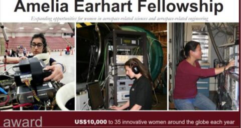 Amelia Earhart Fellowship for Women in Aerospace-applied Sciences 2021 ($10,000)