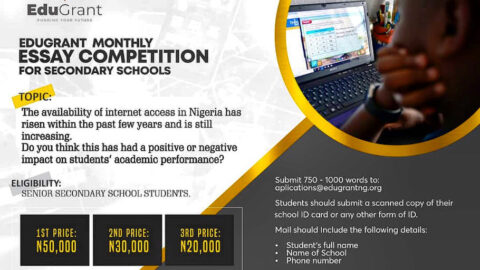 EDUGRANT Essay Competition for Secondary Schools.