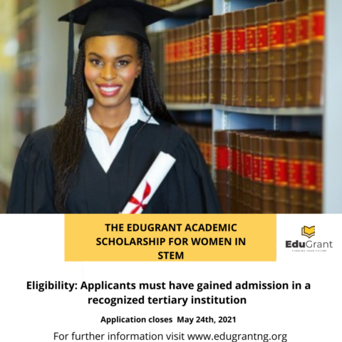 Edugrant Academic Scholarship for Women in STEM.
