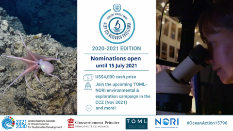 ISA Secretary General’s Award for Excellence in Deep-Sea Research 2021 ($4000)