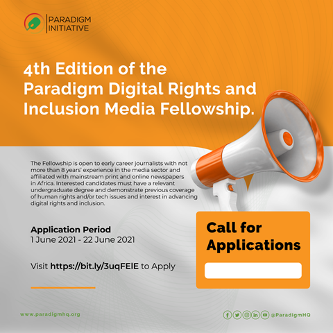 Paradigm Digital Rights and Inclusion Media Fellowship 2021 (Grant Available)