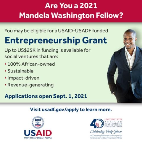 Closed: USAID-USADF Grants for 2021 Mandela Washington Fellows (US$25,000)
