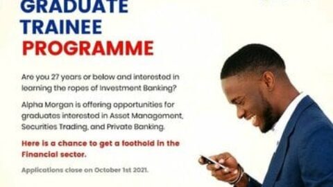 Closed: Alpha Morgan Capital Graduate Trainee for Young Africans