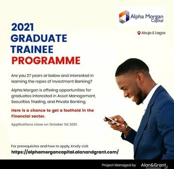 Alpha Morgan Capital Graduate Trainee for Young Africans