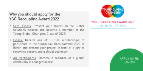 Closed: Young Global Changers Recoupling Awards 2022 (Fully Funded)