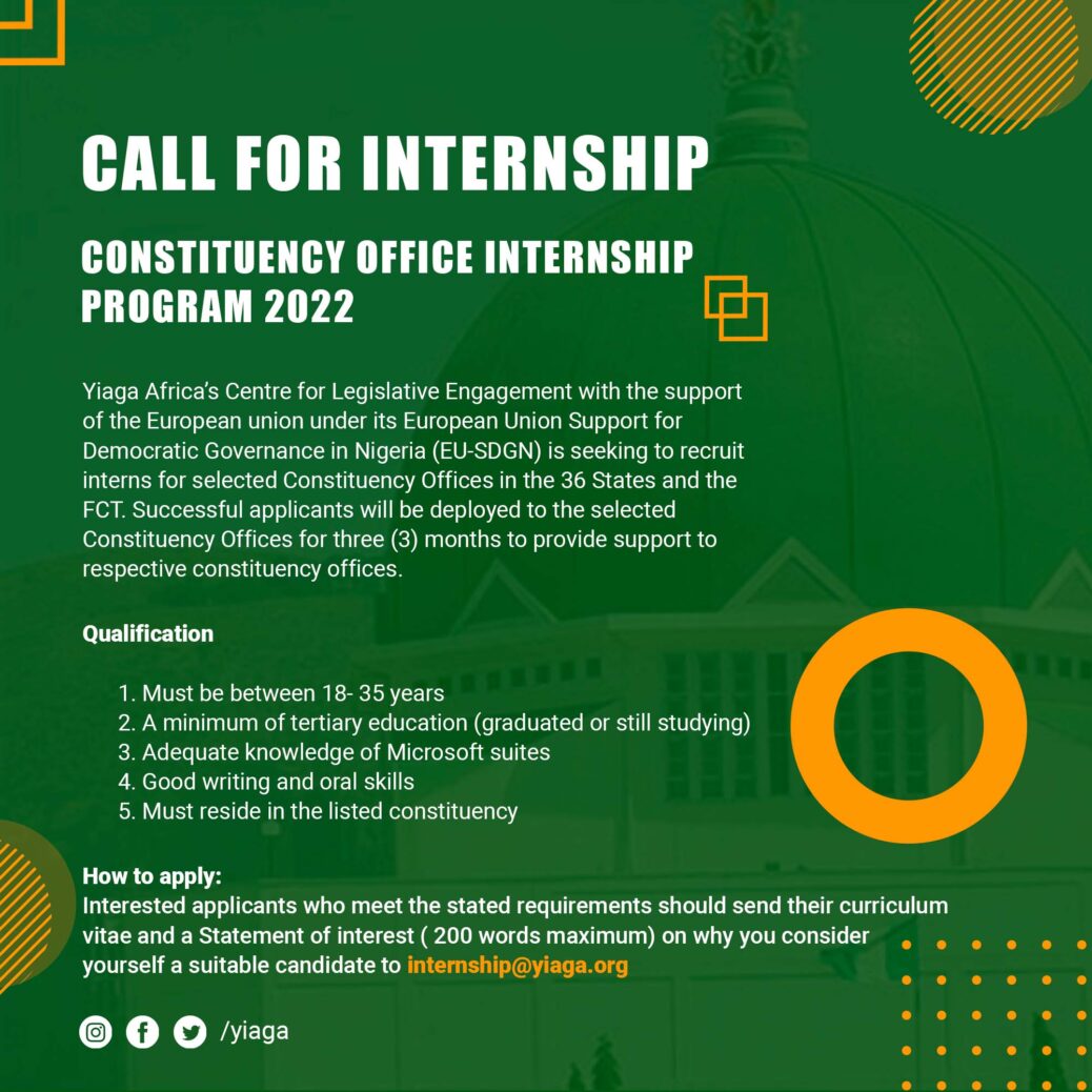 YIAGA Constituency Office Internship Program