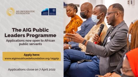 AIG Public Leaders Programme for African Public Servants 2022