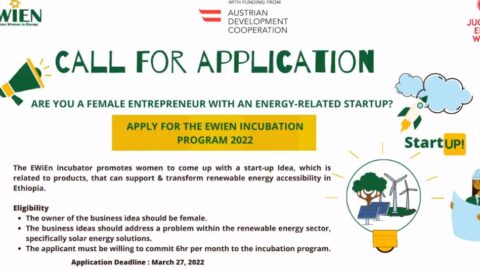 EWiEn Energy Start-up Incubation Program for Women Entrepreneurs in Ethiopia 2022