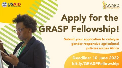 Gender Responsive Agriculture Systems Policy (GRASP) Fellowship  For African Women 2022