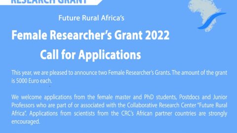 Closed: Future Rural Africa Female Researchers Grant 2022 (up to €5,000)