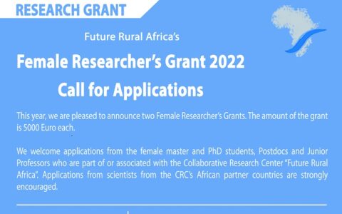 Closed: Future Rural Africa Female Researchers Grant 2022 (up to €5,000)