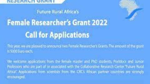 FEMALE RESEARCH GRANTS 2022 ( up to 5000 euros)