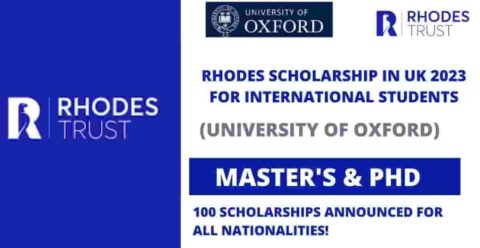 Closed: Rhodes Trust Scholarships for African Students 2023
