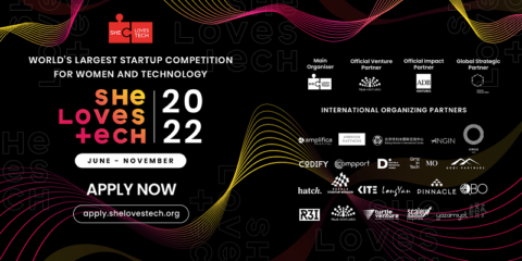 She Loves Tech Global Startup Competition 2022 (Up to $500,000 Prizes)