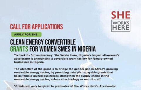 Closed: She Works Here Clean Energy Convertible Grant for Women Smes In Nigeria