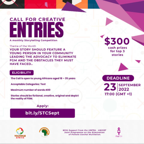 Call for Stories: YouthEndFGM Competition, 300 USD Cash Prize (September)