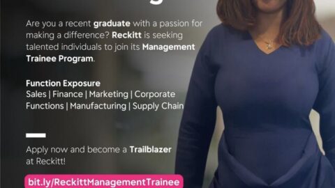 Reckitt Nigeria 2024 Management Trainee Program.