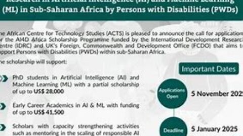 AI4D Africa Scholarship Program: Empowering Persons with Disabilities in AI & ML Research