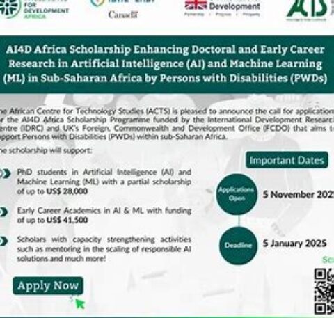 AI4D Africa Scholarship Program: Empowering Persons with Disabilities in AI & ML Research