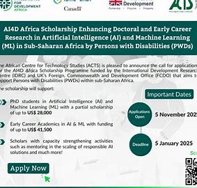 AI4D Africa Scholarship Program: Empowering Persons with Disabilities in AI & ML Research