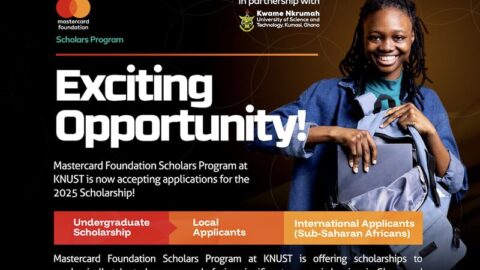 Kwame Nkrumah University of Science and Technology (KNUST) MasterCard Foundation Scholars Program 2025/2026 (Fully Funded)