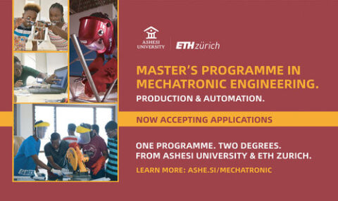 Ashesi-ETH Master in Mechatronic Engineering Scholarship Program 2026 for young African Engineers. (Fully Funded)